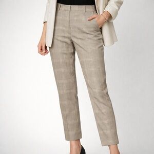 H&M Taupe Plaid Tailored Ankle Pants US 6 • New With Tags • Film Wardrobe